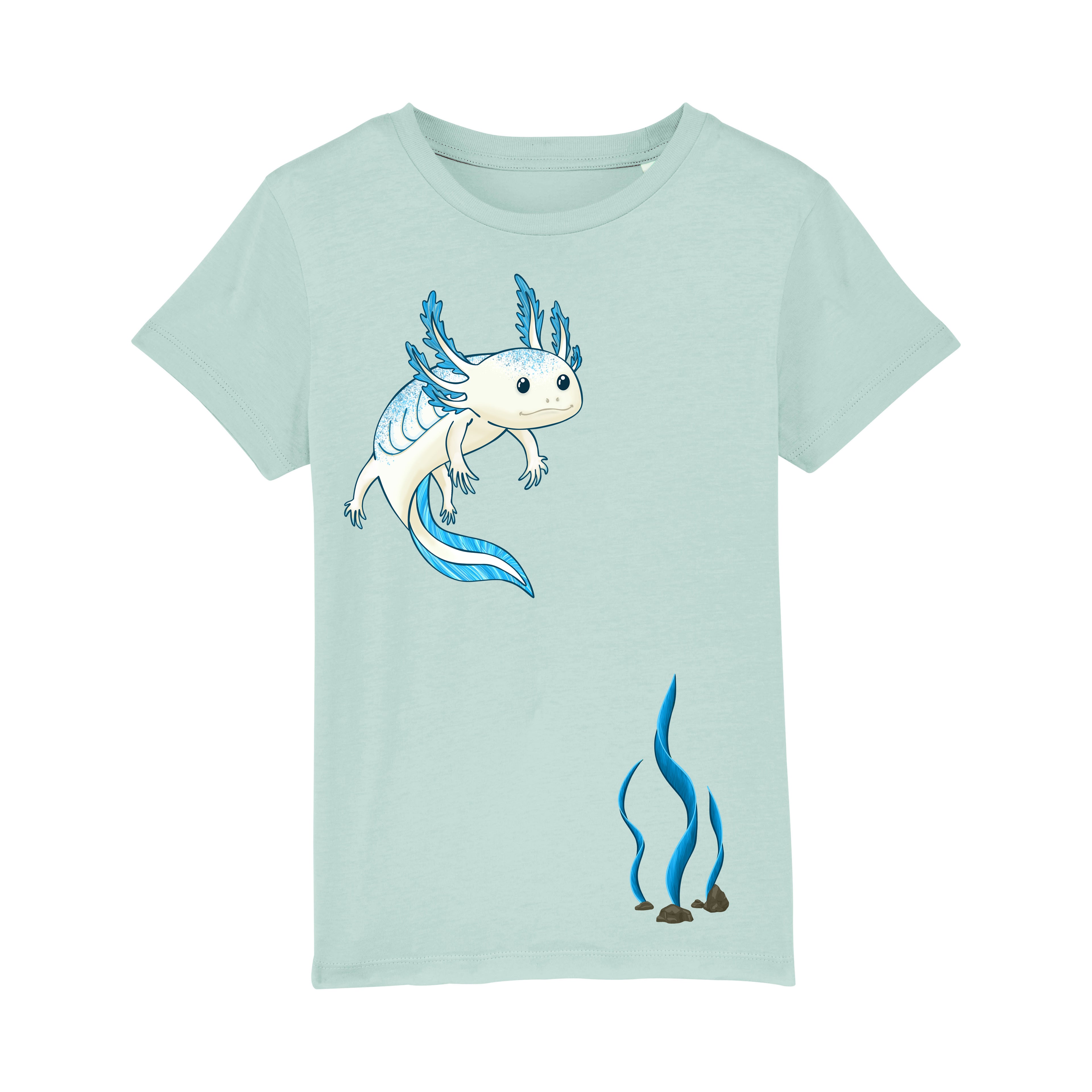 Kinder-T-Shirt "Axolotl", bedrucktes T-Shirt, Biobaumwolle, Tiere
