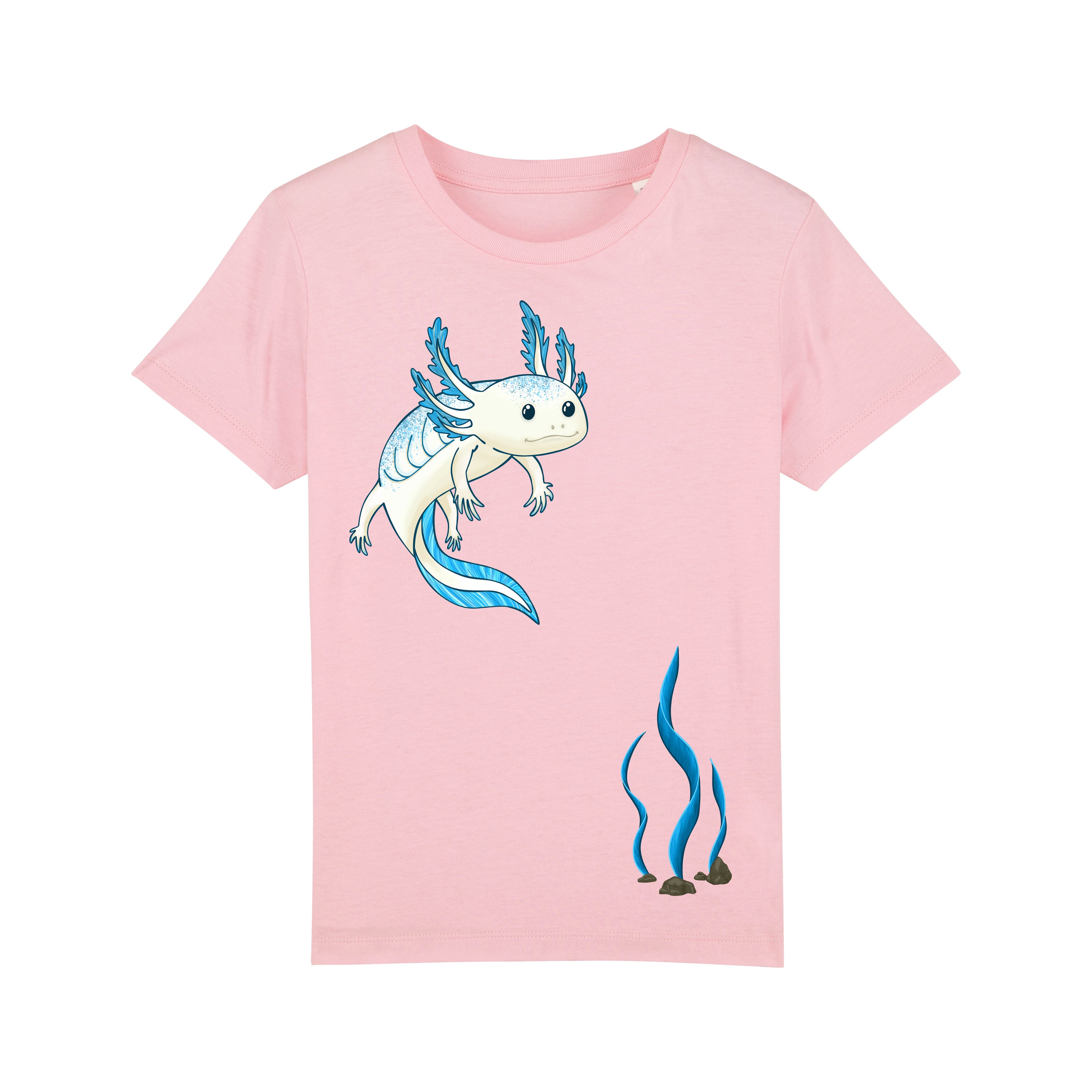 Kinder-T-Shirt "Axolotl", bedrucktes T-Shirt, Biobaumwolle, Tiere
