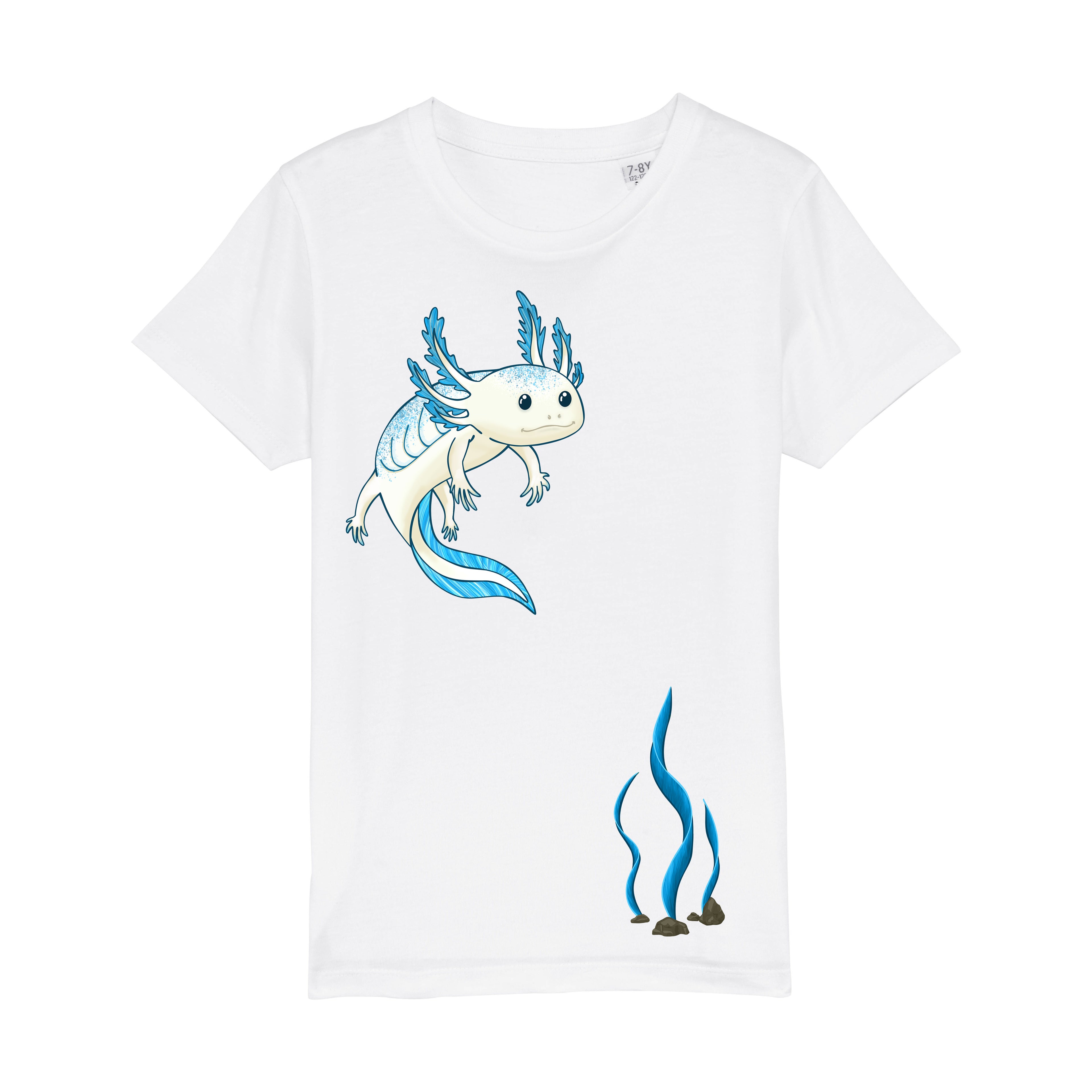 Kinder-T-Shirt "Axolotl", bedrucktes T-Shirt, Biobaumwolle, Tiere