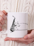 Tasse bedruckt Saxophon, Dein Name, Wunschtext