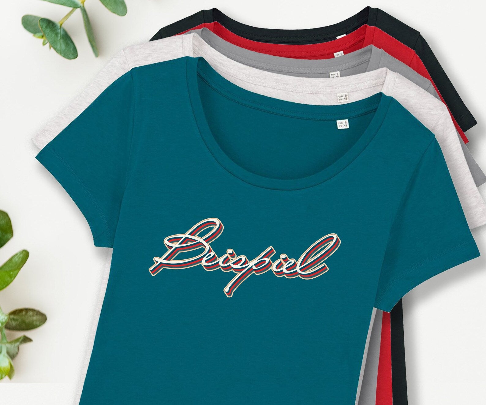 Damenshirt mit Wunschtext, Effektschrift