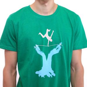 T-Shirt, bedruckt "Slackline"