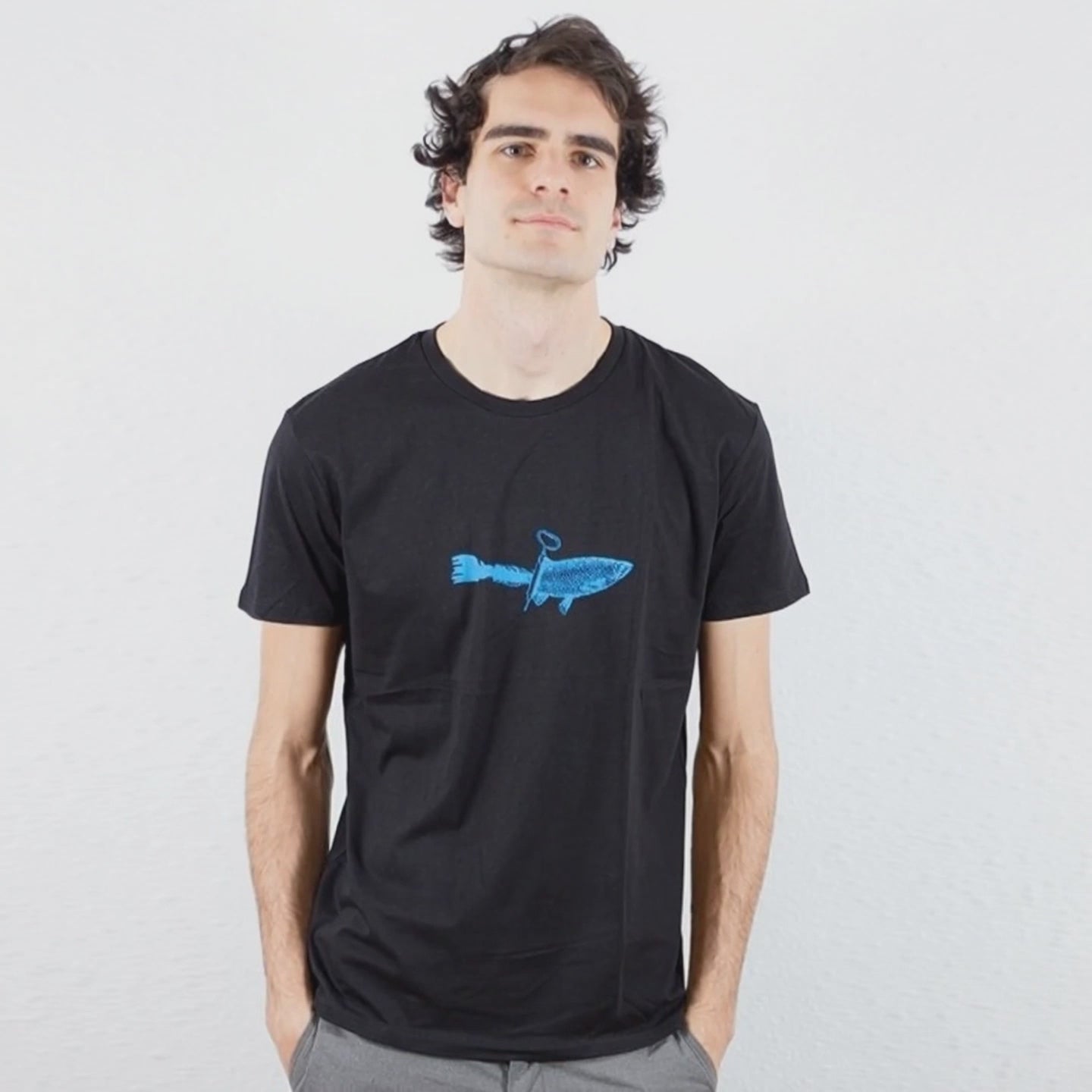 T-Shirt bedruckt, "Dosenfisch"