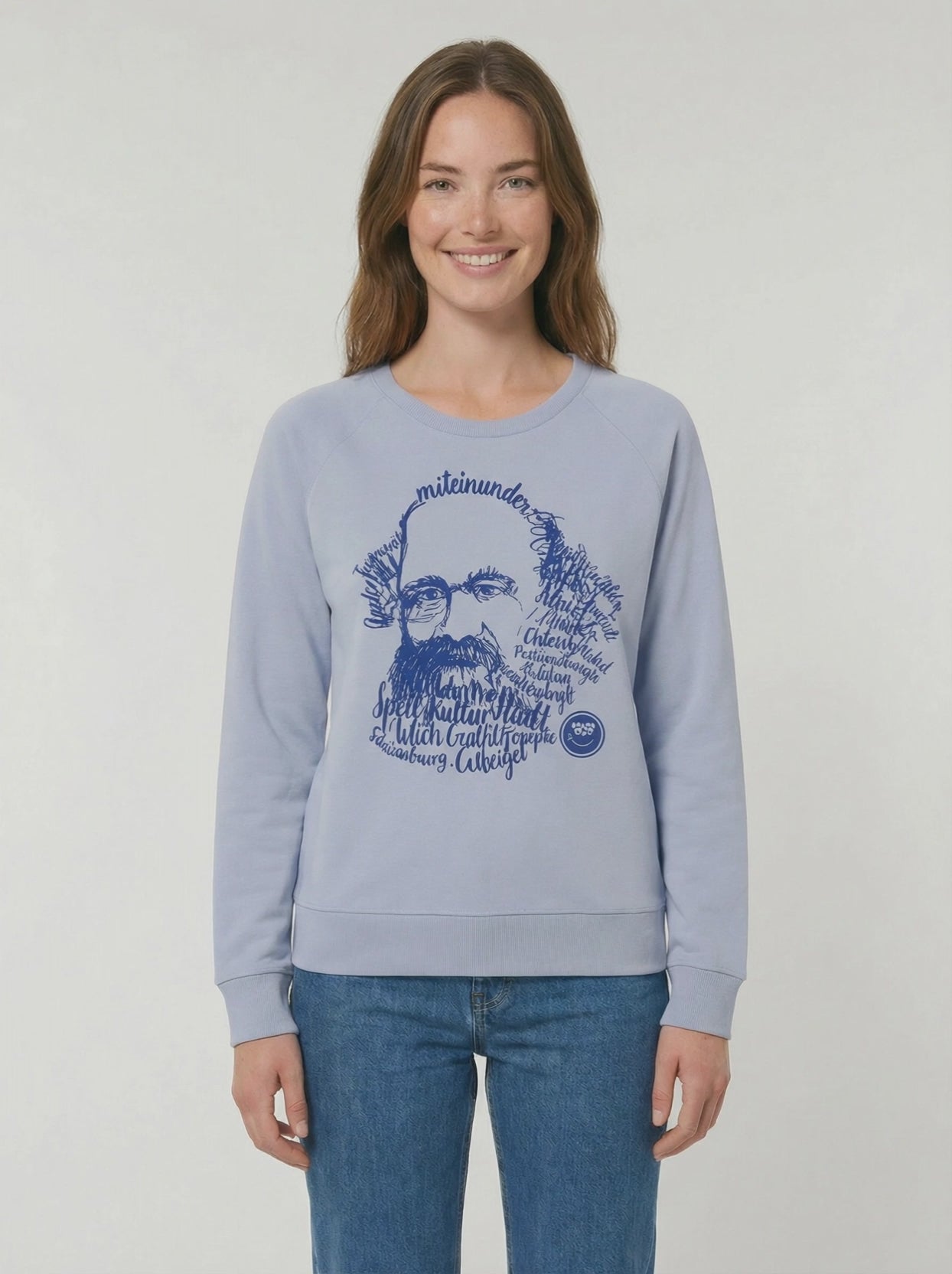 Pullover, "Kaligrafie-Marx" Sweatshirt, Damen, bedruckt, Bio-Baumwolle