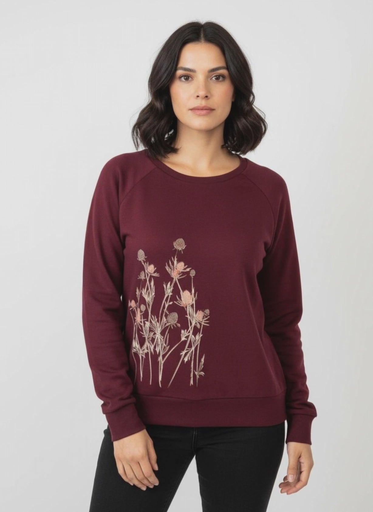 Pullover, "Distel" burgund, Sweatshirt